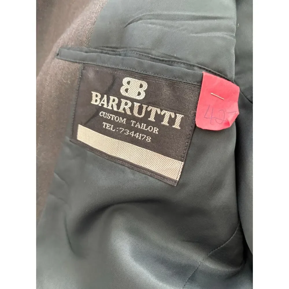 Vintage Mario Barutti Mens Suit Charcoal Gray Two Piece